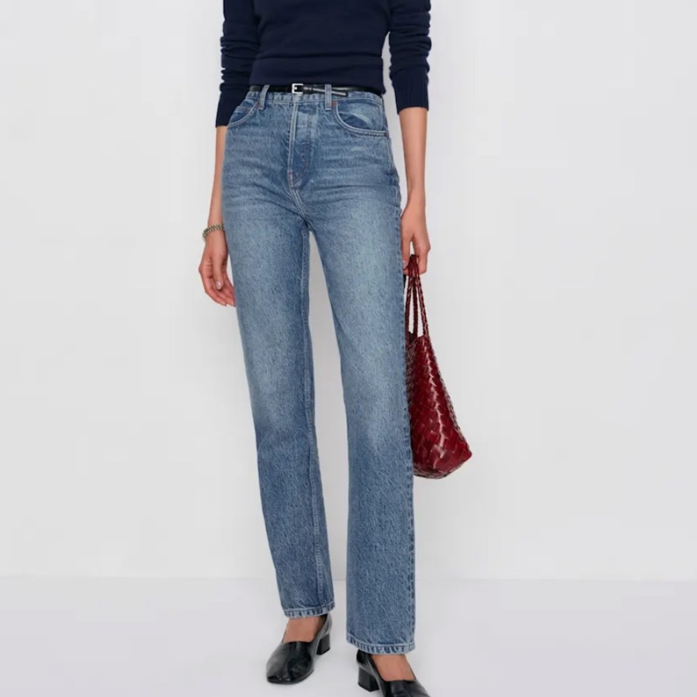 Reformation Cynthia High Rise Straight Long Jeans in Colorado